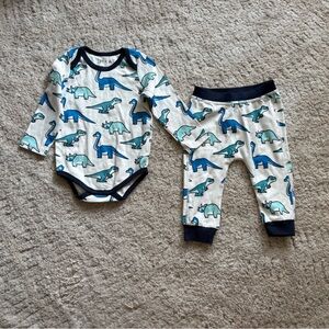 Dinosaur Adventure Kids Bodysuit Set - Blue and Green